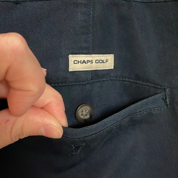 Chaps size 34 Navy Flat Front Golf Shorts with Front and Back Pockets - Picture 7 of 10